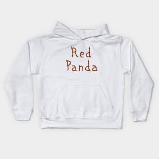 Red Panda Text with Red Panda tail pattern Kids Hoodie